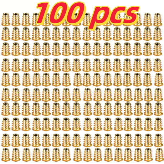 Threaded Wood Insert Nuts (100 Pcs)
