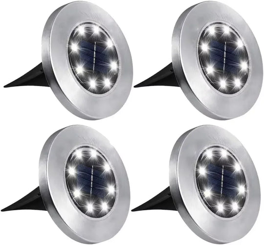 Solar In-Ground Disk Lights (4 Pcs)