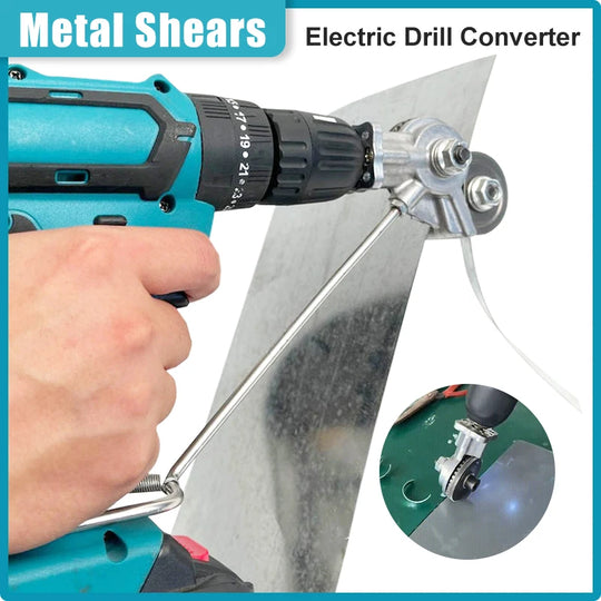 Drill-Powered Sheet Metal Cutter