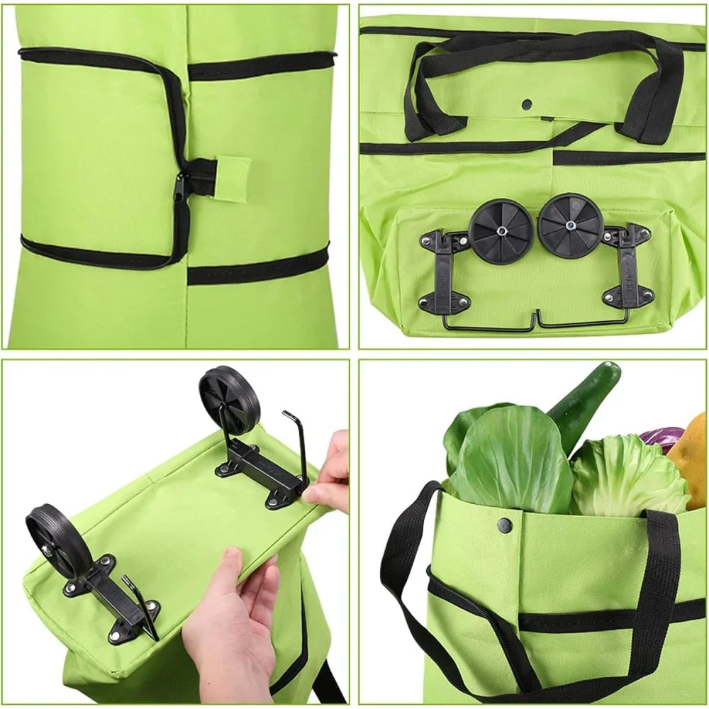 2-in-1 Foldable Shopping Trolley Bag