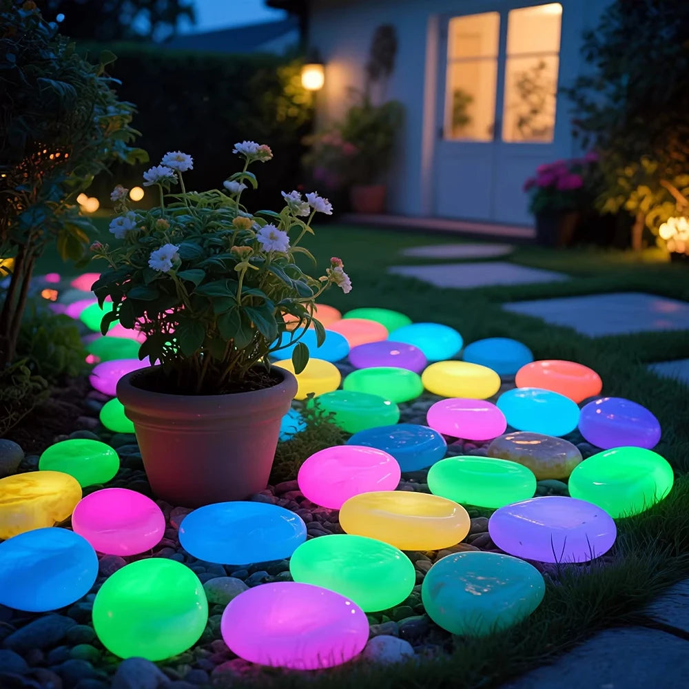 Glow-in-the-Dark Garden Pebbles (20 Pcs)