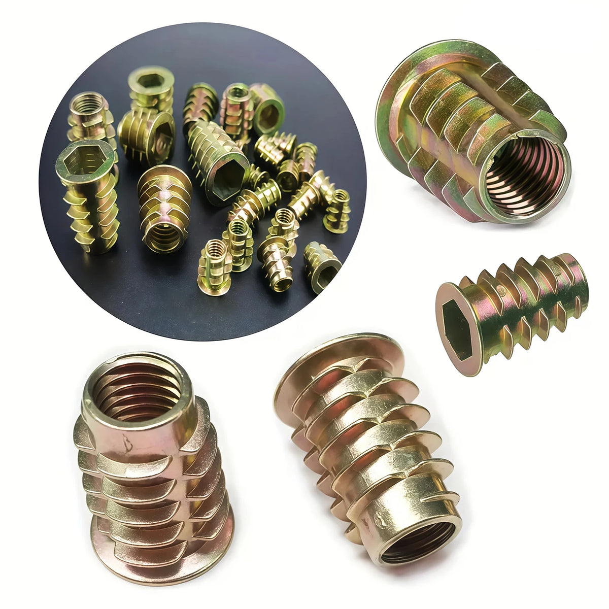 Threaded Wood Insert Nuts (100 Pcs)
