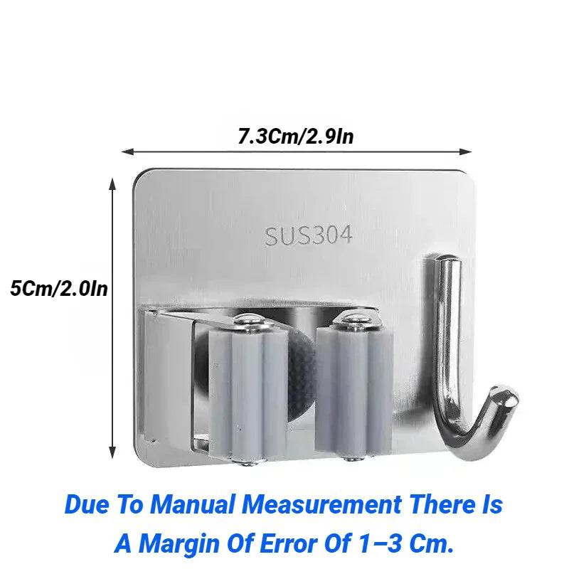 No-Drill Stainless Steel Mop Holder