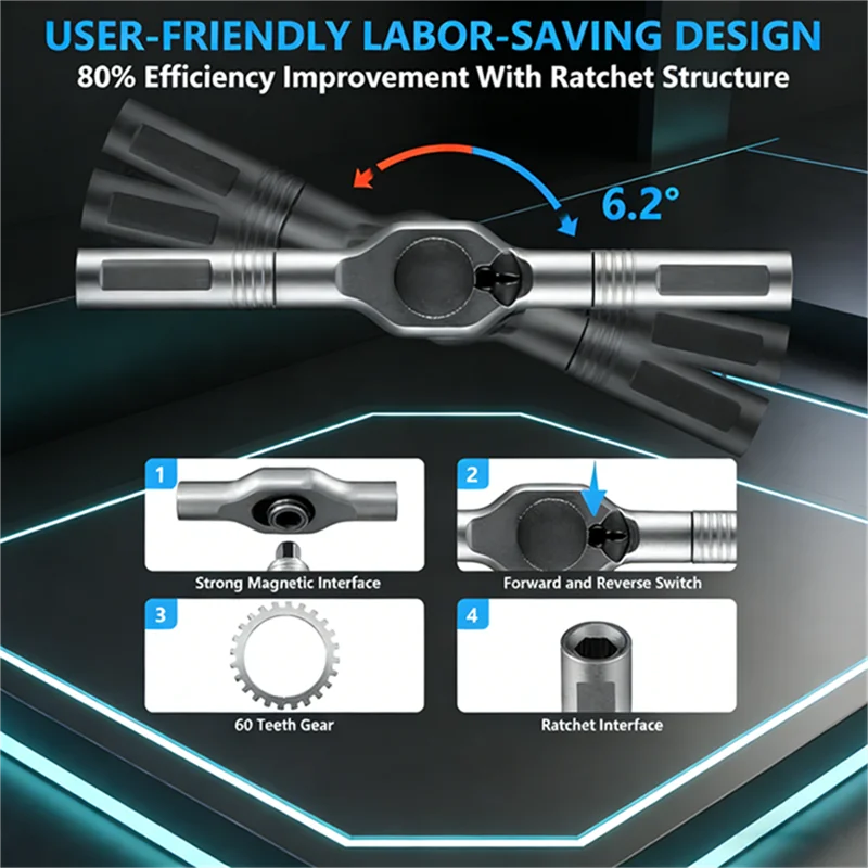 Compact Magnetic Ratchet Screwdriver Set