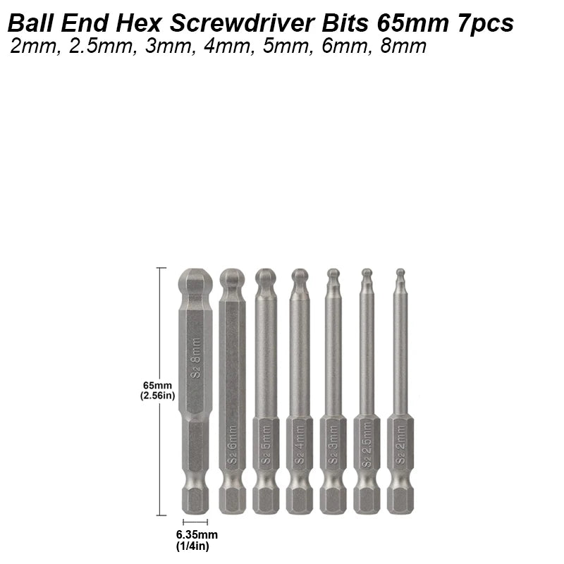 Magnetic Ball-End Hex Bit Set