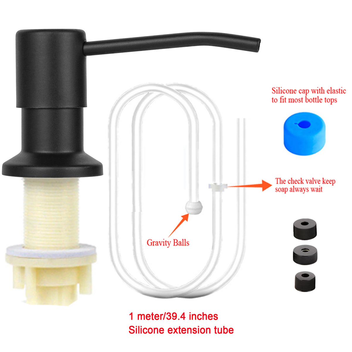 Built-In Sink Soap Dispenser with Extension Tube