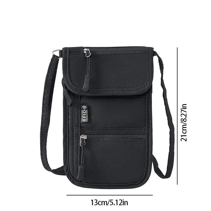 RFID-Blocking Hidden Neck Wallet