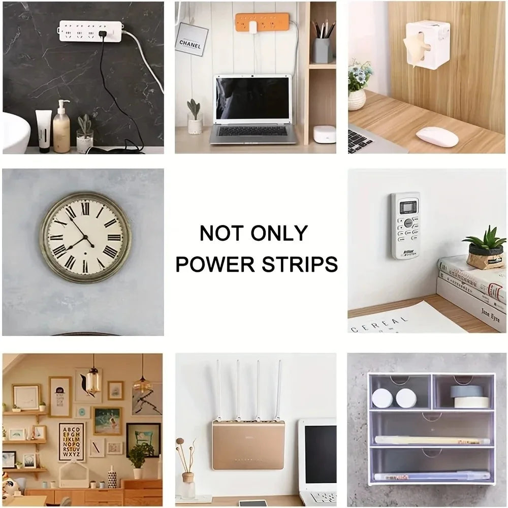 Self-Adhesive Power Strip Holders (4 Pcs)