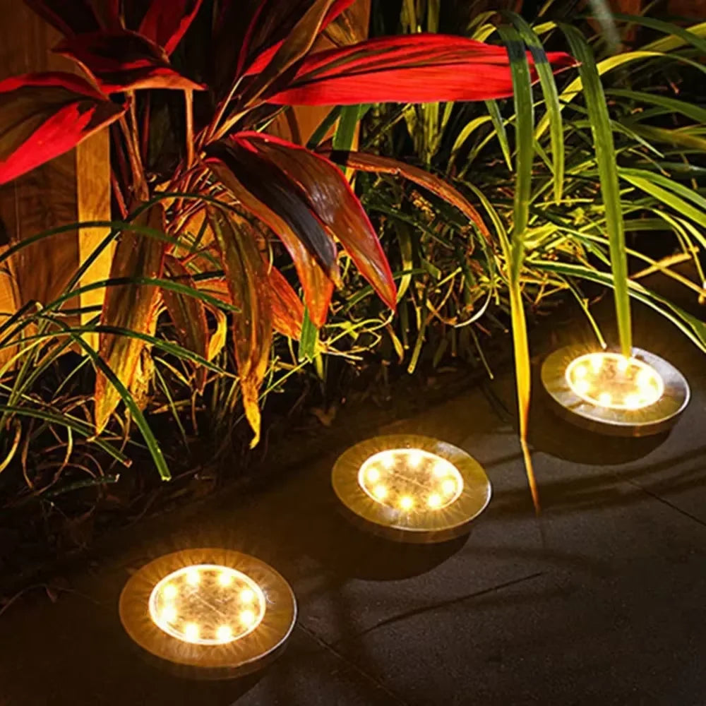 Solar In-Ground Disk Lights (4 Pcs)