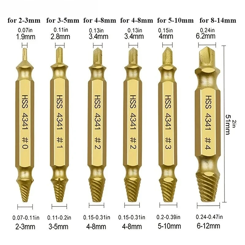 Damaged Screw Extractor Set