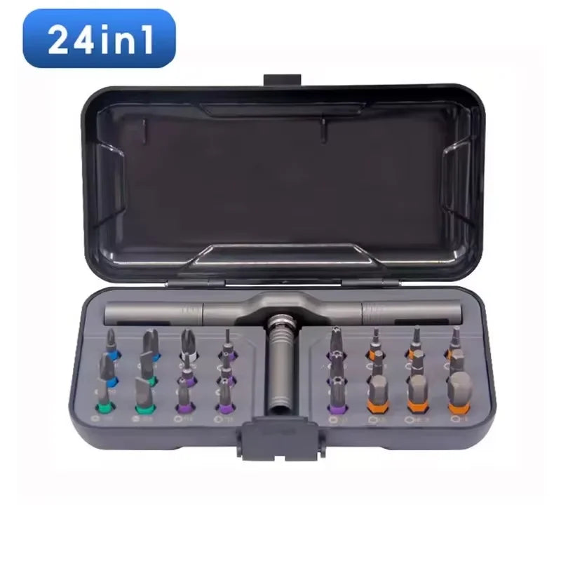 Compact Magnetic Ratchet Screwdriver Set
