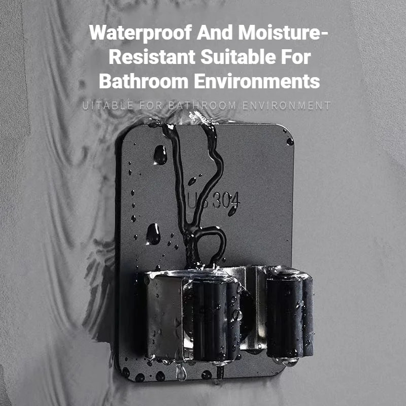 No-Drill Stainless Steel Mop Holder
