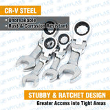 Ultra-Slim Mini Ratchet Wrench (6–19mm)