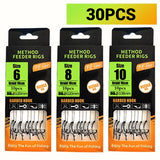 Pre-Tied Carp Hair Rigs with Barbed Hooks
