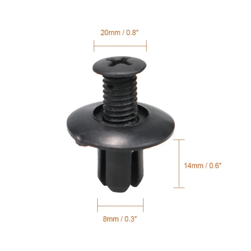 8mm Push Rivet Clips for Car Bumpers