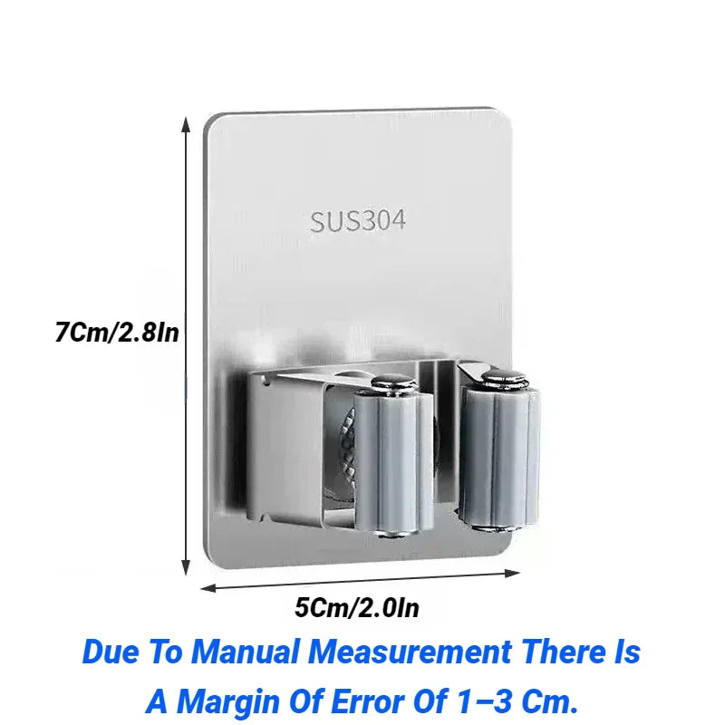 No-Drill Stainless Steel Mop Holder