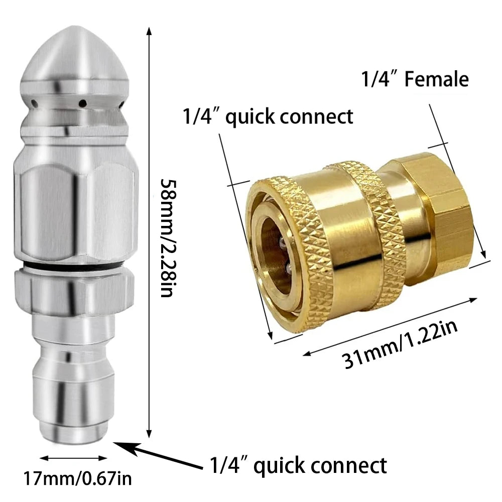 Sewer Jetter Nozzle – Clears Clogs Fast