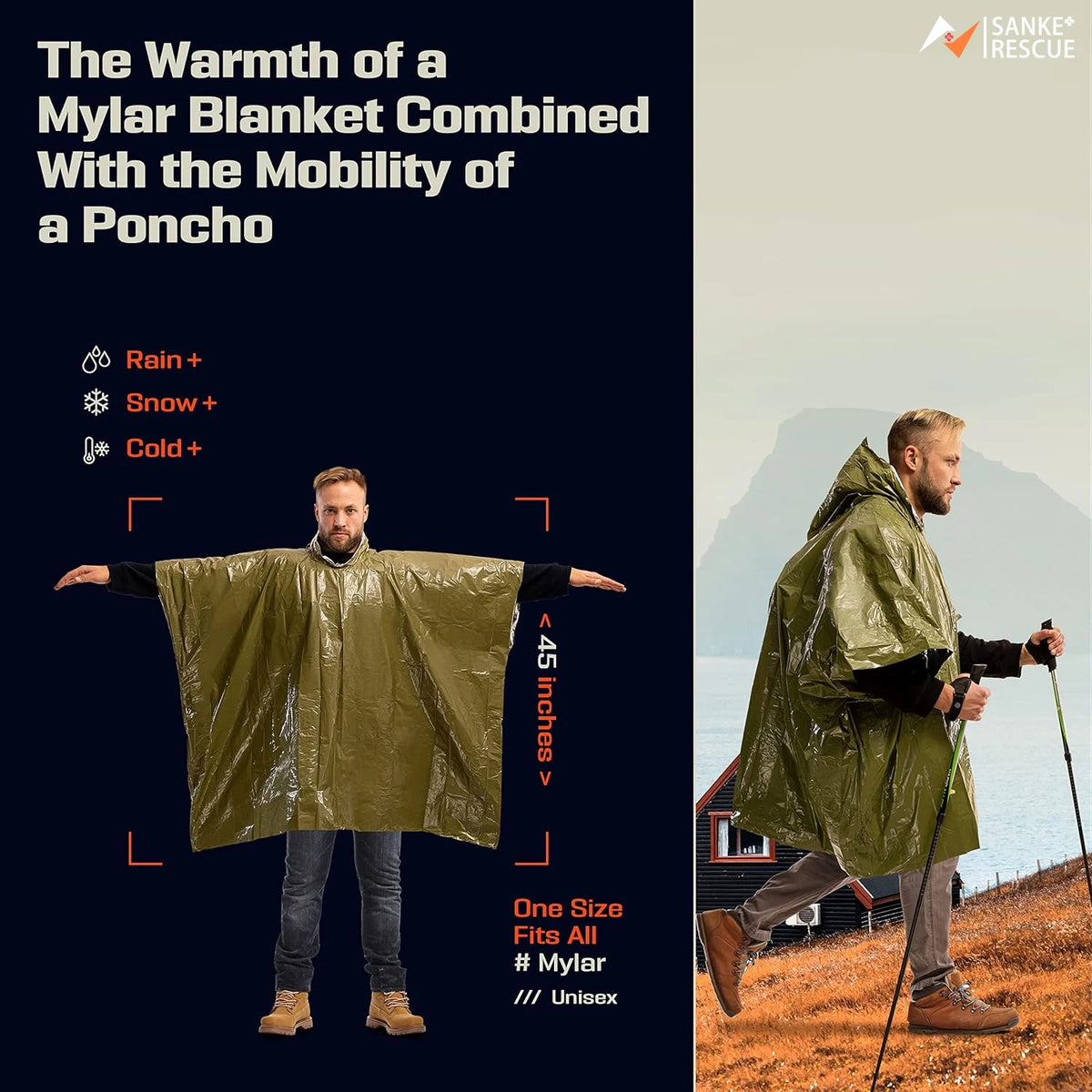 Emergency Thermal Rain Poncho