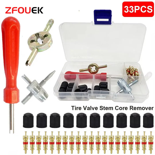 Tire Valve Core Tool Kit (33 Pcs)