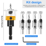 Countersink Drill Bit Set with Depth Stop