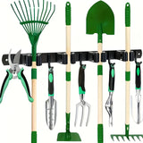Heavy-Duty Wall Tool Rack – 4 Slots + 5 Hooks