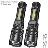 Rechargeable Zoom LED Flashlight with Side Light