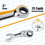 Ultra-Slim Mini Ratchet Wrench (6–19mm)