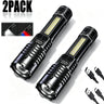 Rechargeable Zoom LED Flashlight with Side Light