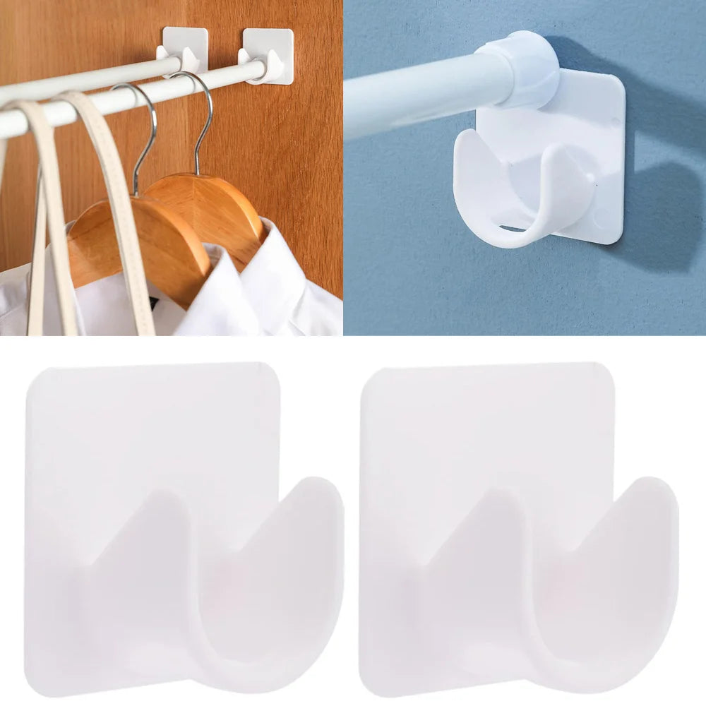 No-Drill Adhesive Curtain Rod Brackets (2 Pcs)