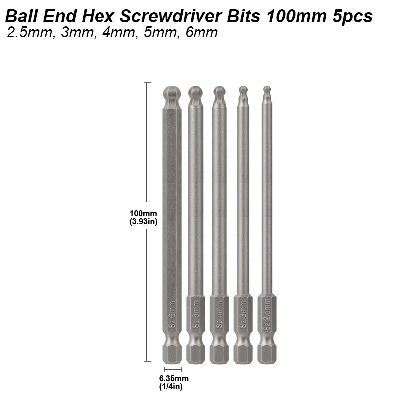Magnetic Ball-End Hex Bit Set