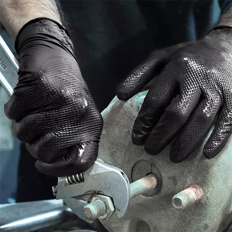 Heavy-Duty Black Nitrile Gloves (8 Mil)