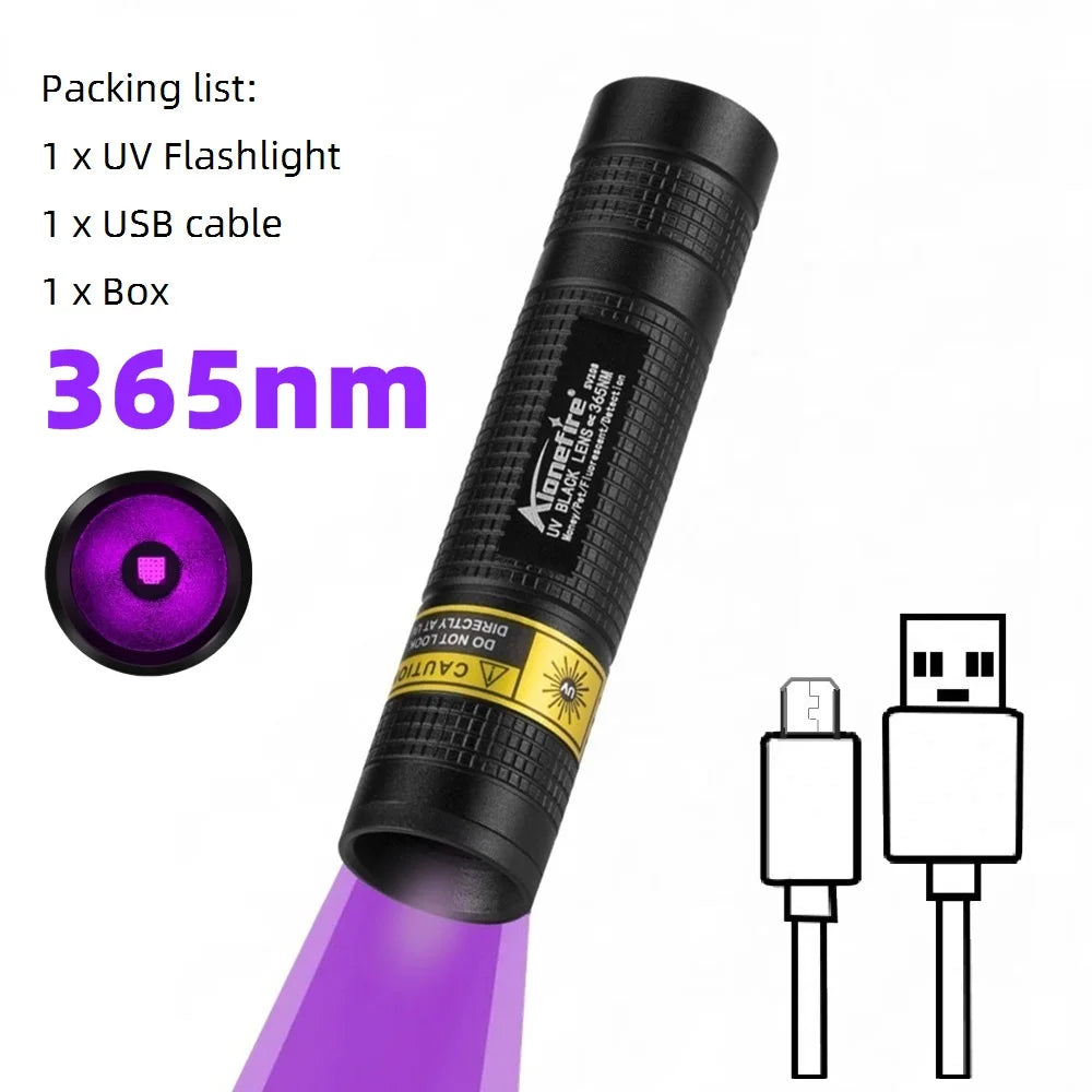 Rechargeable 365nm UV Flashlight
