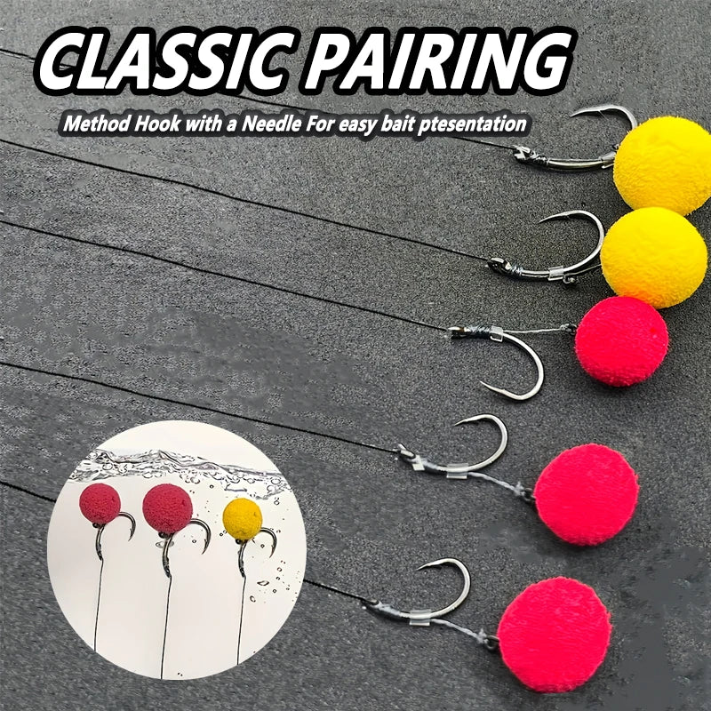 Pre-Tied Carp Hair Rigs with Barbed Hooks