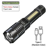 Rechargeable Zoom LED Flashlight with Side Light