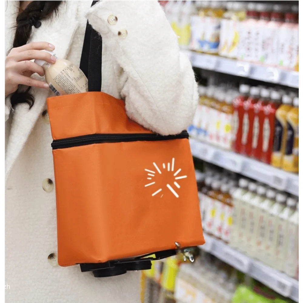 2-in-1 Foldable Shopping Trolley Bag