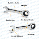 Ultra-Slim Mini Ratchet Wrench (6–19mm)