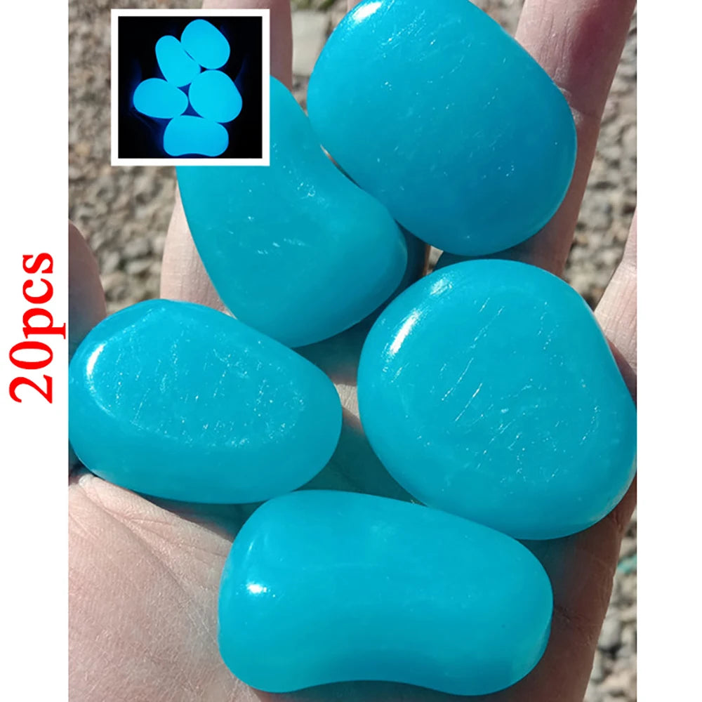 Glow-in-the-Dark Garden Pebbles (20 Pcs)