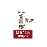 Threaded Wood Insert Nuts (100 Pcs)