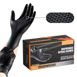 Heavy-Duty Black Nitrile Gloves (8 Mil)