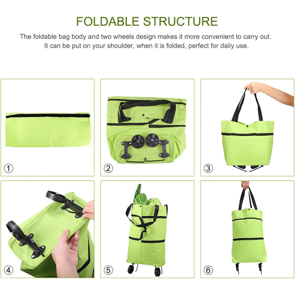 2-in-1 Foldable Shopping Trolley Bag