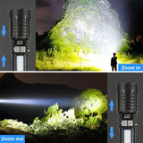 Rechargeable Zoom LED Flashlight with Side Light