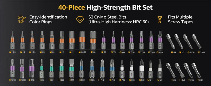 Compact Magnetic Ratchet Screwdriver Set