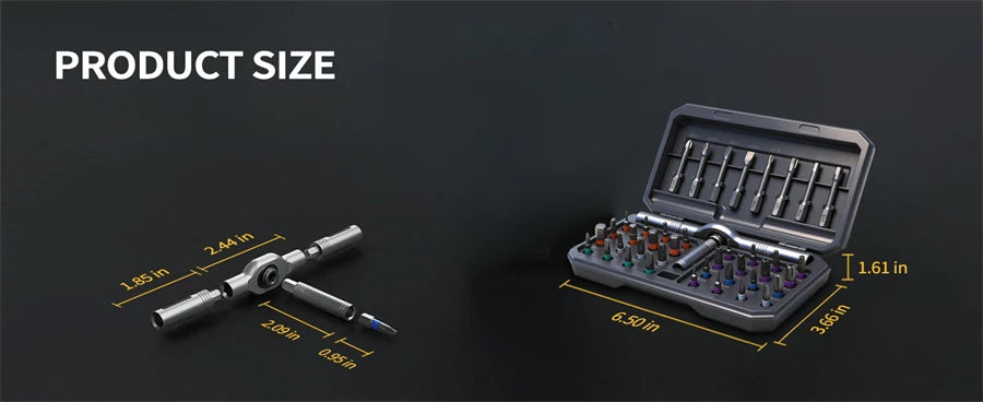 Compact Magnetic Ratchet Screwdriver Set