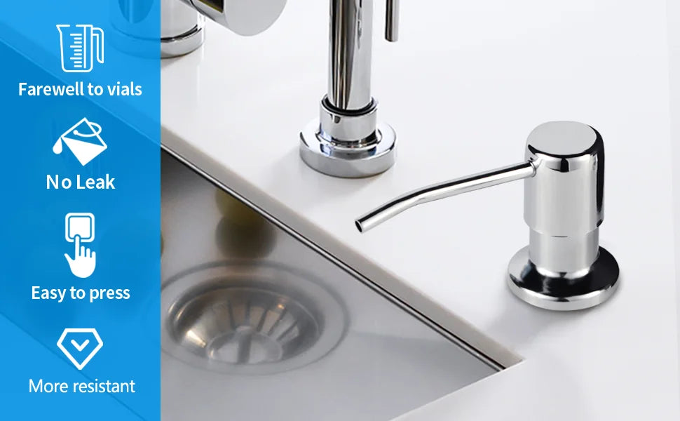 Built-In Sink Soap Dispenser with Extension Tube