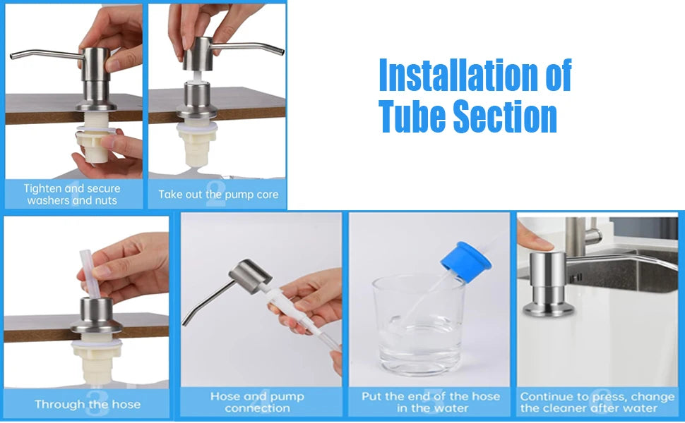 Built-In Sink Soap Dispenser with Extension Tube