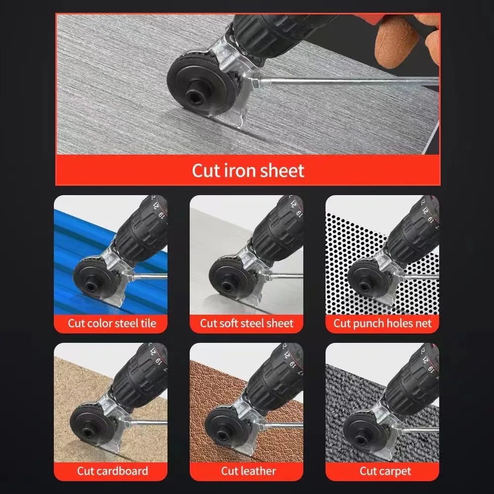 Drill-Powered Sheet Metal Cutter
