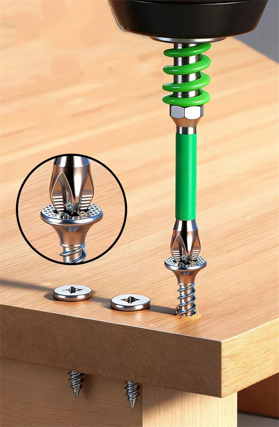 Spring-Loaded Magnetic Screw-Holding Bits