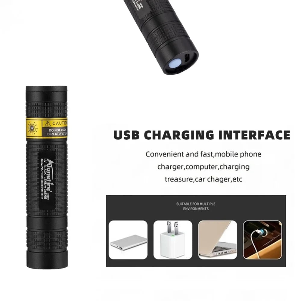 Rechargeable 365nm UV Flashlight