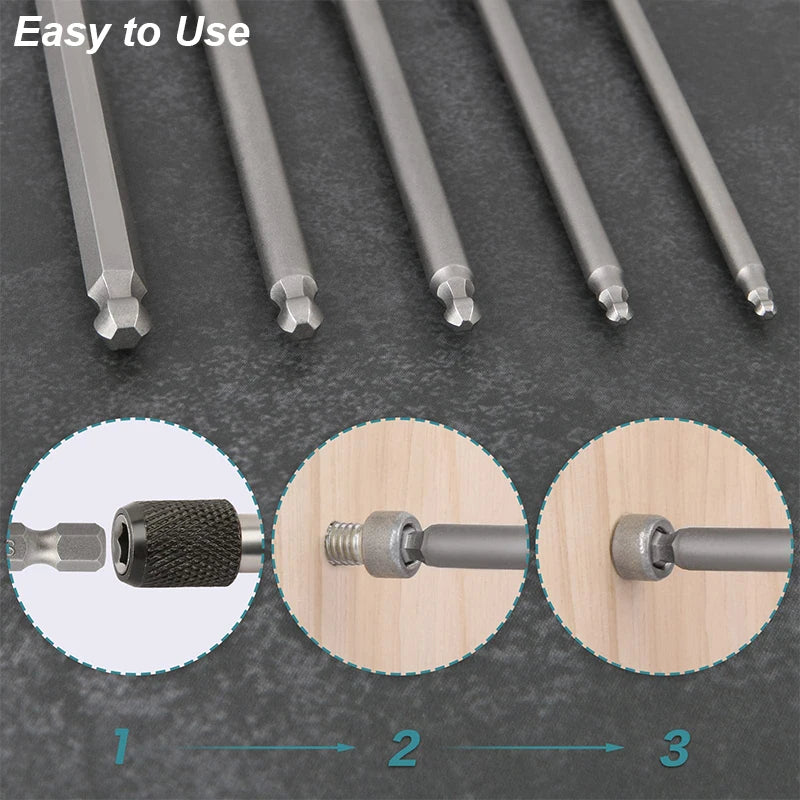 Magnetic Ball-End Hex Bit Set