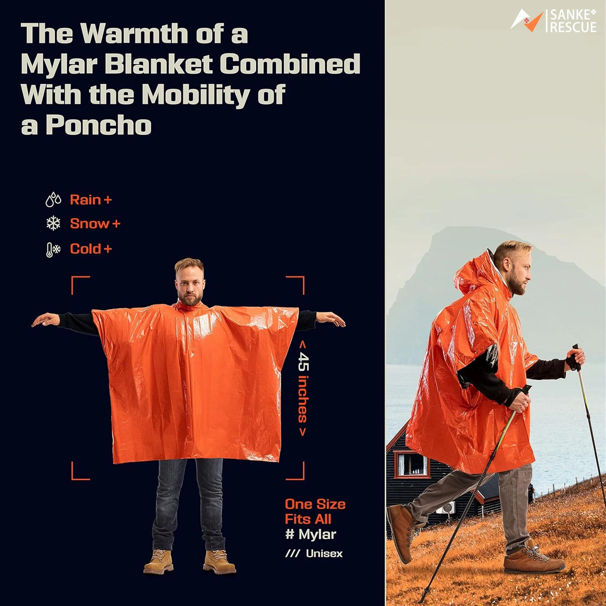 Emergency Thermal Rain Poncho